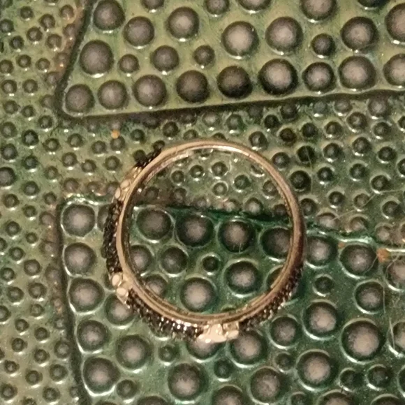 JTV Black and White Paw-Print Sterling Silver Band Ring Sz 7 - Picture 7 of 9